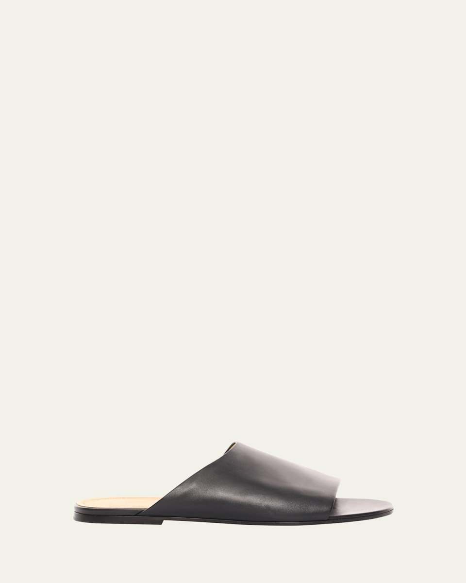 Signum Calfskin Flat Slipper Sandals